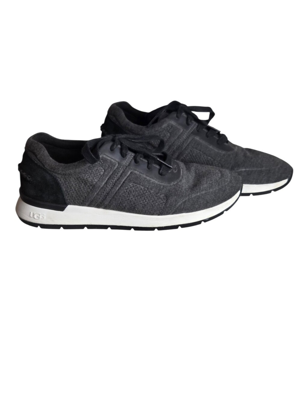 UGG Adaleen Jersey 1118230 Knit Lace Up Sneakers Size 8 Black Gray Shoes Comfort